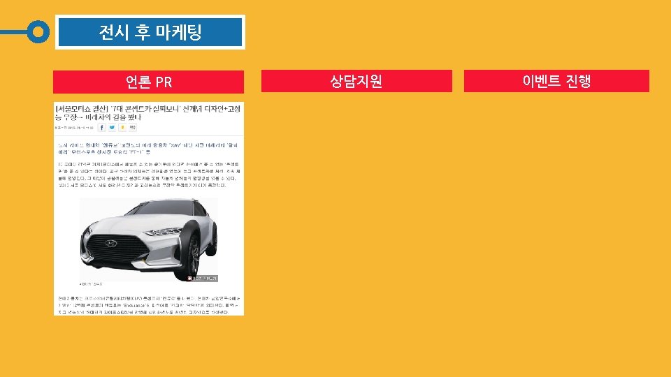 전시 후 마케팅 언론 PR 상담지원 이벤트 진행 
