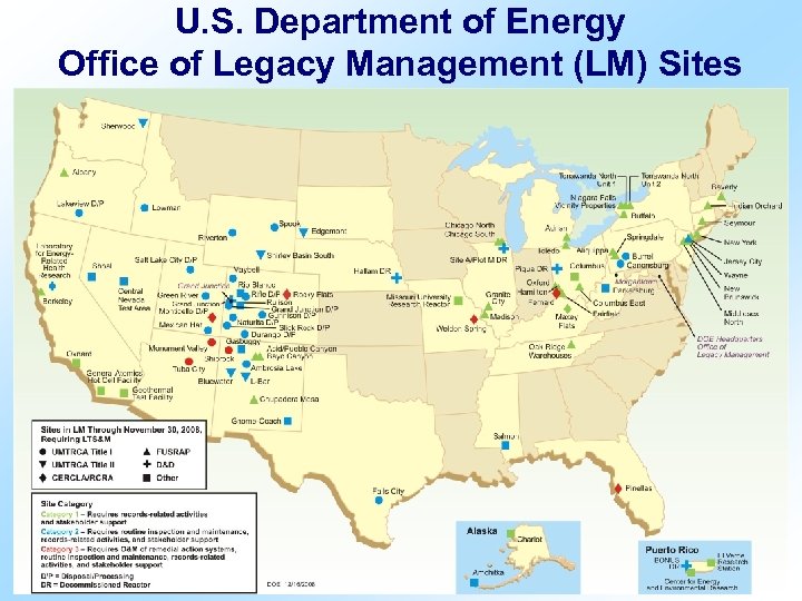 U. S. Department of Energy Office of Legacy Management (LM) Sites 