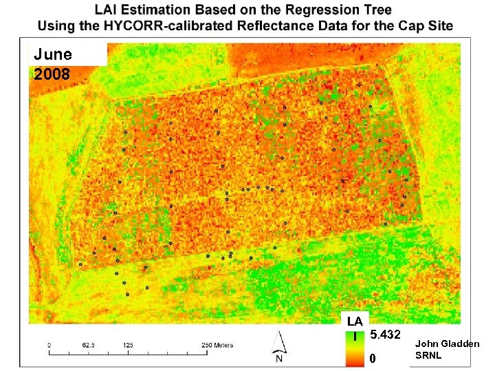 Preliminary LAI Map for Monticello Cover June 2008 LA I 5. 432 0 John