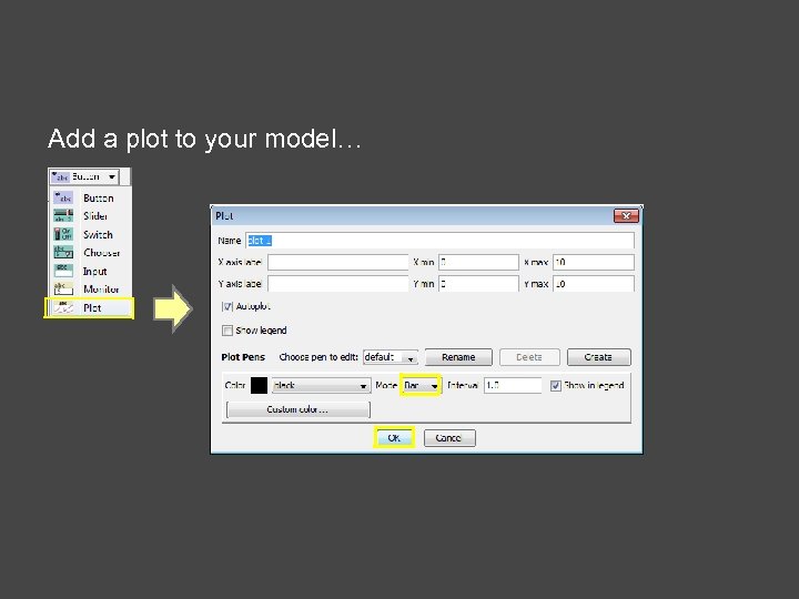 Add a plot to your model… 