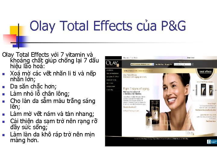 Olay Total Effects của P&G Olay Total Effects với 7 vitamin và khoáng chất