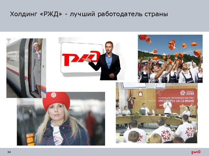 Холдинг «РЖД» - лучший работодатель страны 34 34 