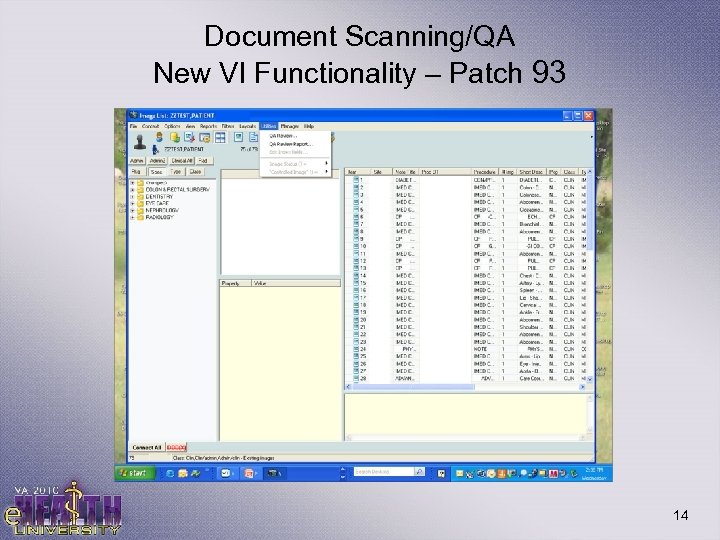 Document Scanning/QA New VI Functionality – Patch 93 14 