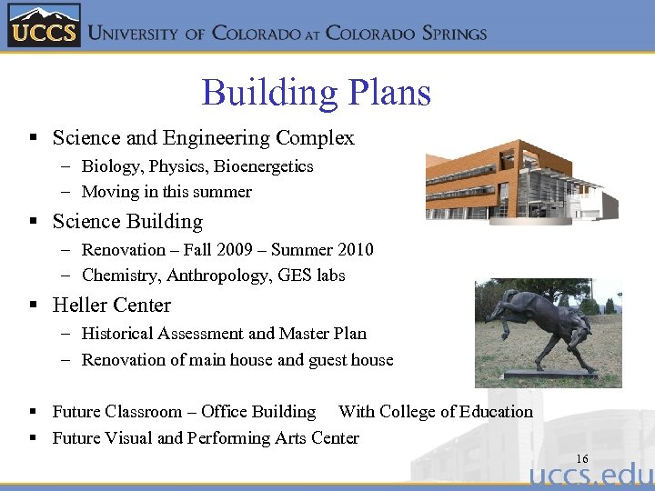 Building Plans § Science and Engineering Complex – Biology, Physics, Bioenergetics – Moving in
