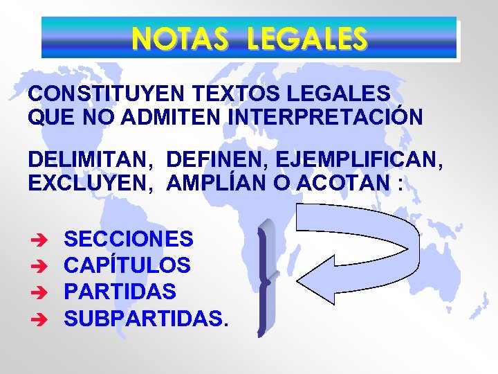 NOTAS LEGALES CONSTITUYEN TEXTOS LEGALES QUE NO ADMITEN INTERPRETACIÓN DELIMITAN, DEFINEN, EJEMPLIFICAN, EXCLUYEN, AMPLÍAN