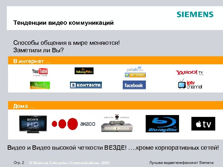 Тенденции видео коммуникаций Способы общения в мире меняются! Заметили ли Вы? В интернет …