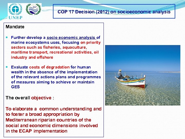 COP 17 Decision (2012) on socioeconomic analysis Mandate Further develop a socio economic analysis