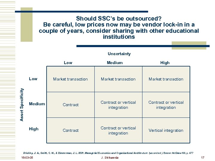 Should SSC’s be outsourced? Be careful, low prices now may be vendor lock-in in