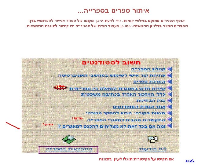  איתור ספרים בספרייה. . . אוסף הספרים ממוקם בשלוש קומות. כדי לדעת היכן