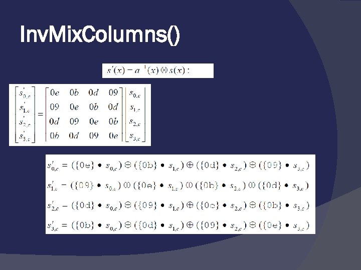 Inv. Mix. Columns() 