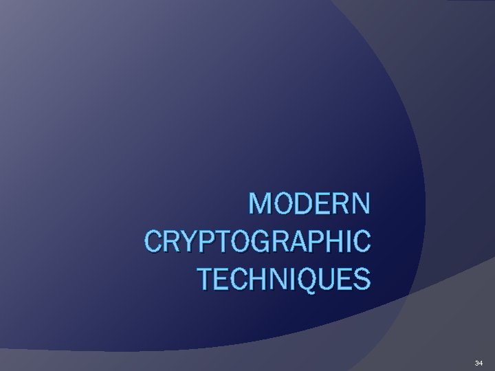 MODERN CRYPTOGRAPHIC TECHNIQUES 34 