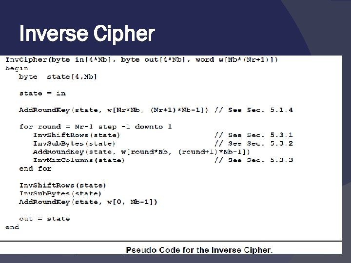 Inverse Cipher 