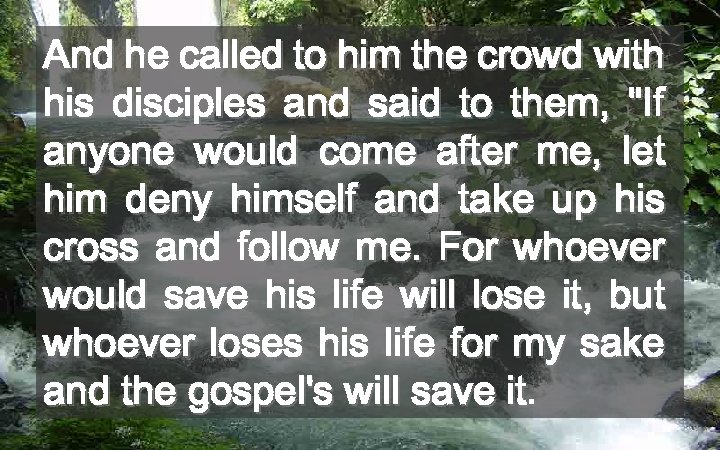 And he called to him the crowd with his disciples and said to them,