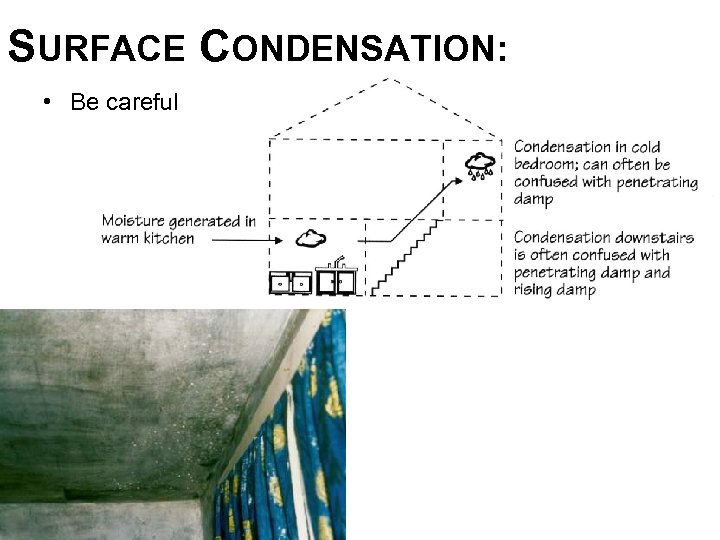 SURFACE CONDENSATION: • Be careful 