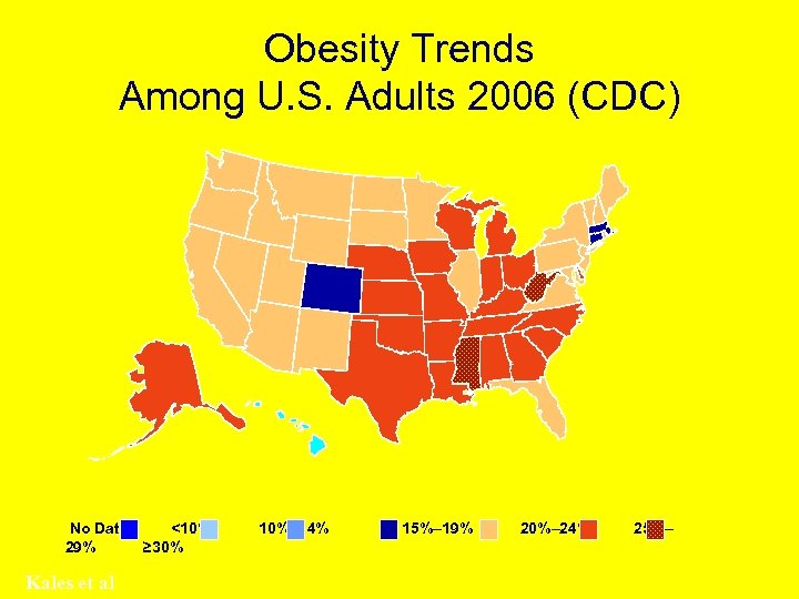 Obesity Trends Among U. S. Adults 2006 (CDC) No Data <10% 29% ≥ 30%