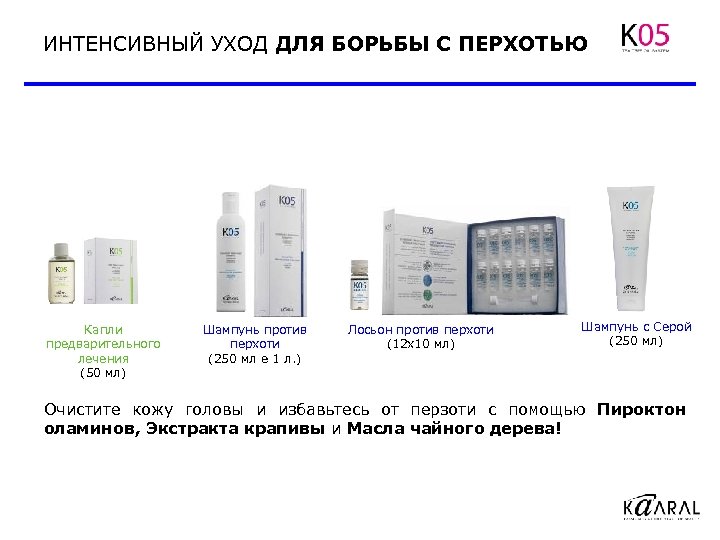 ИНТЕНСИВНЫЙ УХОД ДЛЯ БОРЬБЫ С ПЕРХОТЬЮ Капли предварительного лечения (50 мл) Шампунь против перхоти