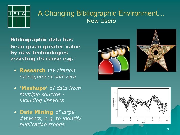 A Changing Bibliographic Environment… New Users Bibliographic data has been given greater value by