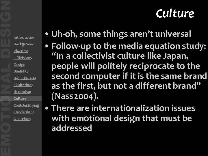 MOTIONAL DESIG • Introduction • Background • Playtime • 3 Divisions • Design •