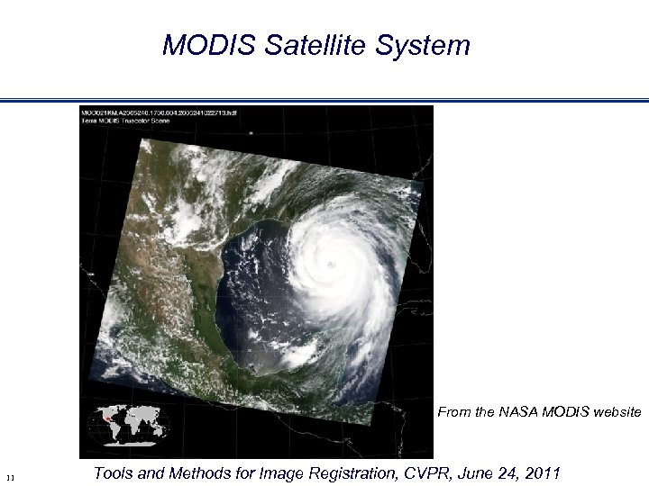 MODIS Satellite System From the NASA MODIS website 11 Tools and Methods for Image