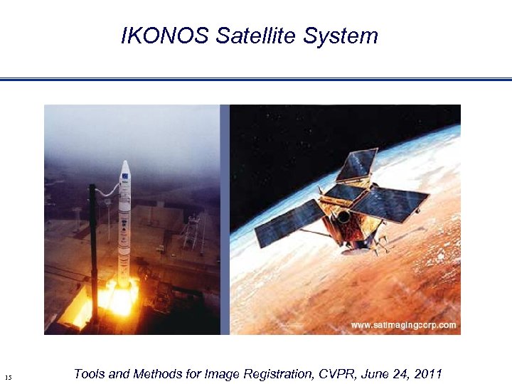 IKONOS Satellite System 15 Tools and Methods for Image Registration, CVPR, June 24, 2011