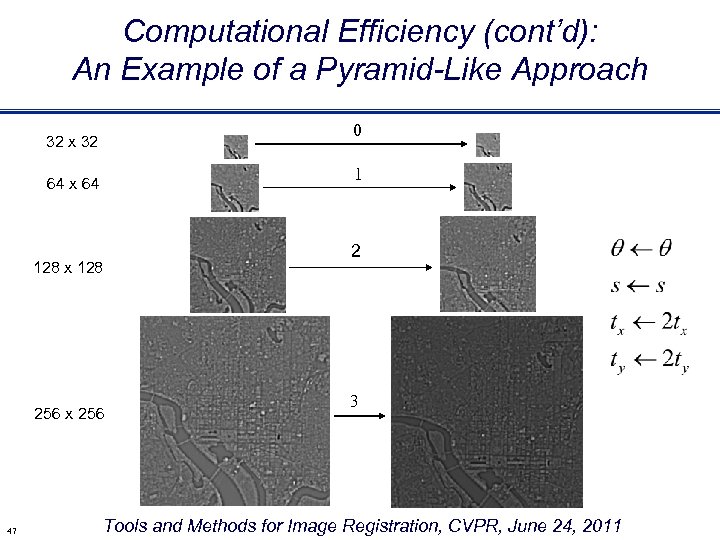 Computational Efficiency (cont’d): An Example of a Pyramid-Like Approach 0 32 x 32 1
