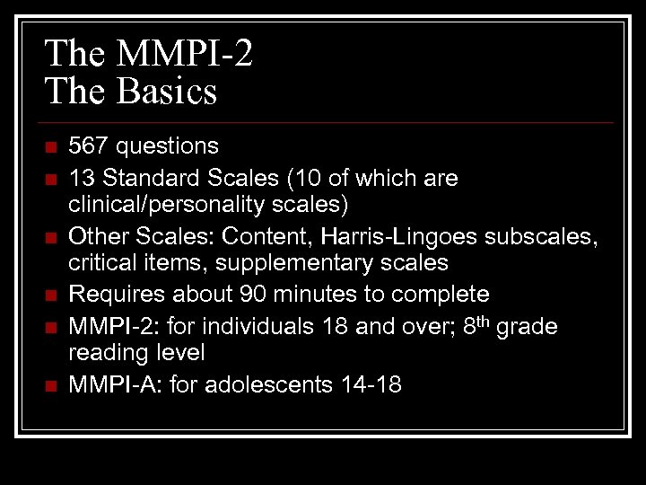 mmpi-2 validity and reliability