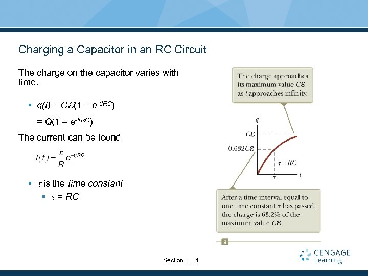 Charging a Capacitor in an RC Circuit The charge on the capacitor varies with