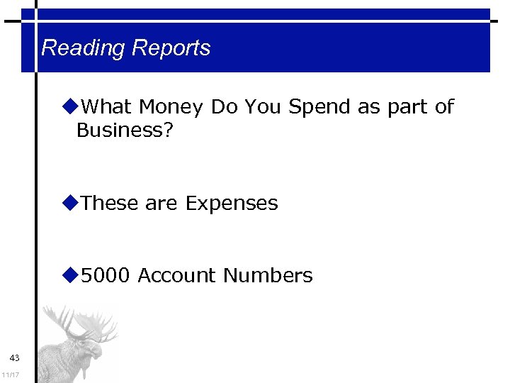 Reading Reports What Money Do You Spend as part of Business? These are Expenses