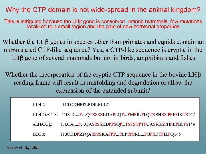Why the CTP domain is not wide-spread in the animal kingdom? This is intriguing