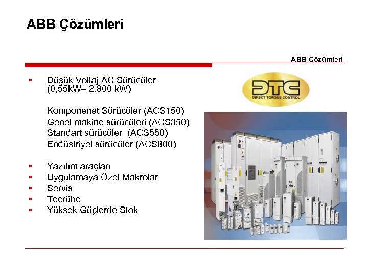 ABB Çözümleri § Düşük Voltaj AC Sürücüler (0, 55 k. W– 2. 800 k.