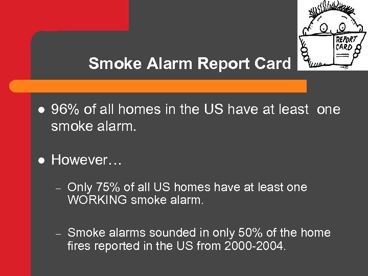 Smoke Alarm Report Card l 96% of all homes in the US have at