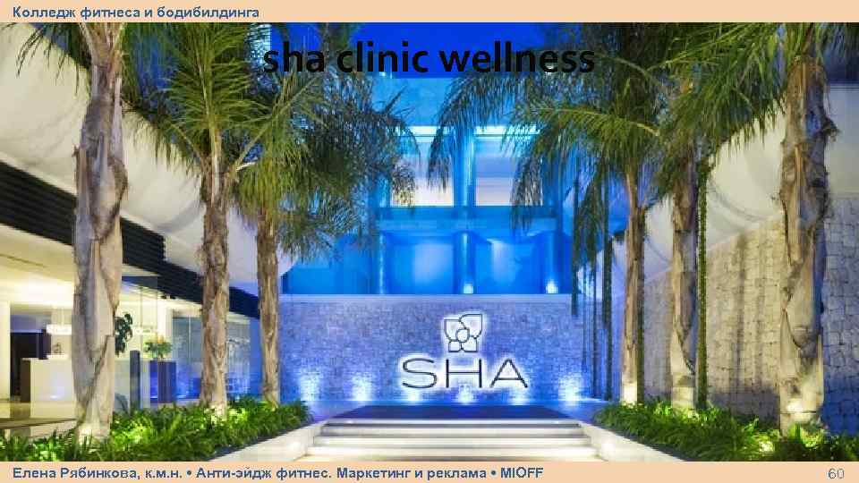 Колледж фитнеса и бодибилдинга sha clinic wellness Елена Рябинкова, к. м. н. • Анти-эйдж