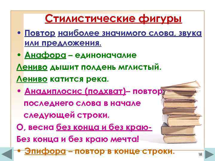 Стилистические фигуры • Повтор наиболее значимого слова, звука или предложения. • Анафора – единоначалие