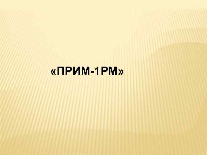 «ПРИМ-1 РМ» 