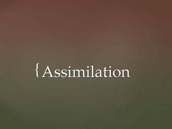 { Assimilation 