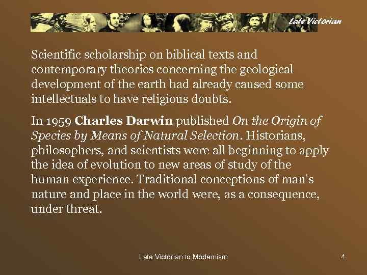 Late Victorian Scientific scholarship on biblical texts and contemporary theories concerning the geological development