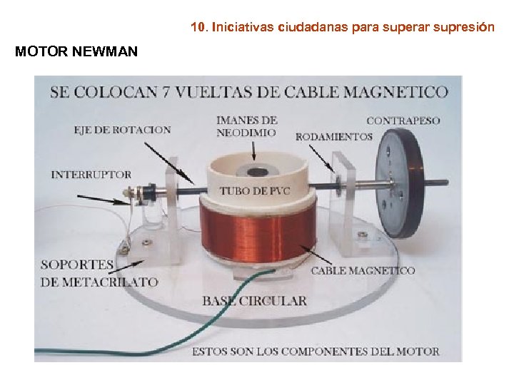 10. Iniciativas ciudadanas para superar supresión MOTOR NEWMAN 