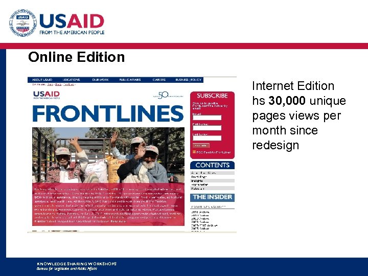 Online Edition Internet Edition hs 30, 000 unique pages views per month since redesign