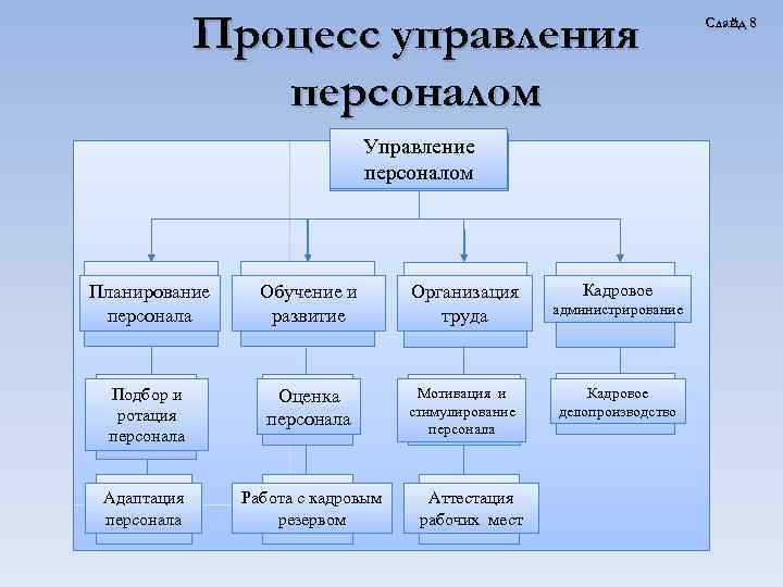 Проект системы управления персоналом не включает в себя