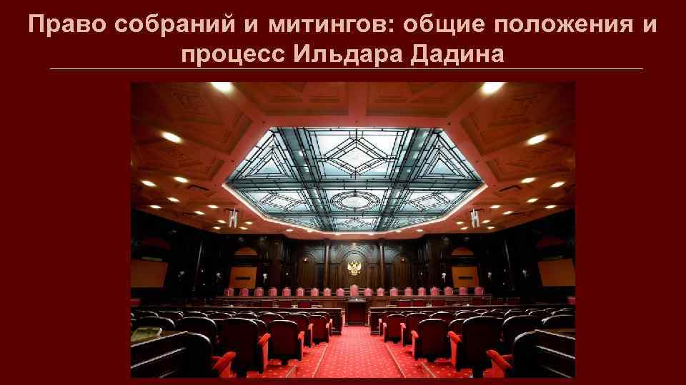 Право собраний и митингов: общие положения и процесс Ильдара Дадина 