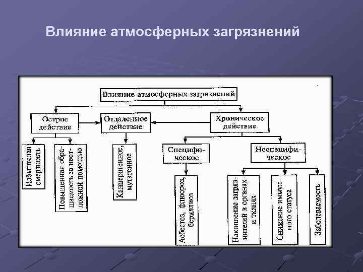 Влияние атмосферных загрязнений 