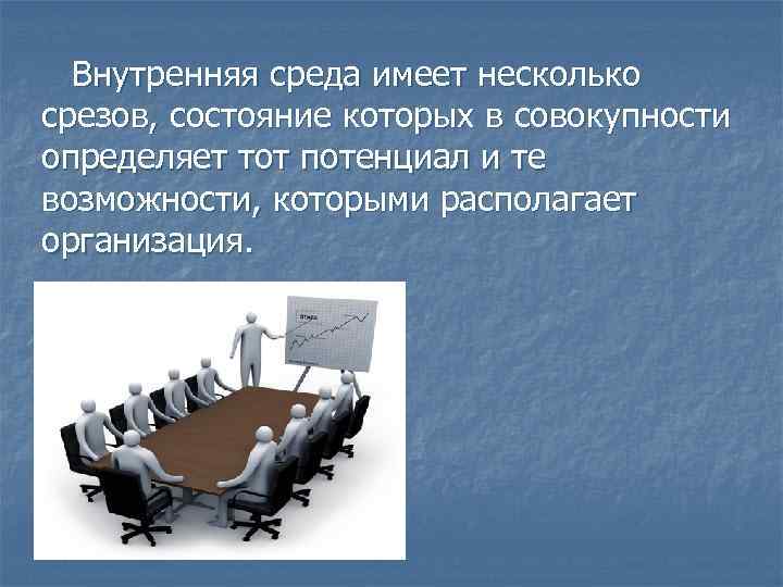 Внутренняя среда имеет несколько срезов, состояние которых в совокупности определяет тот потенциал и те