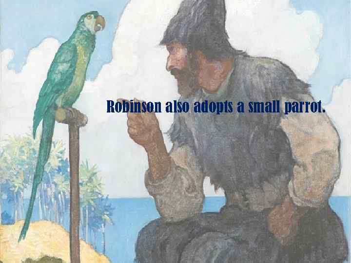 Robinson also adopts a small parrot. 