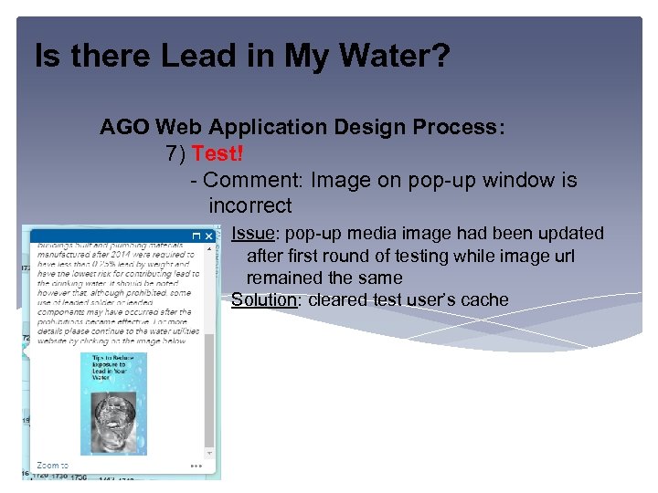 Is there Lead in My Water? AGO Web Application Design Process: 7) Test! -