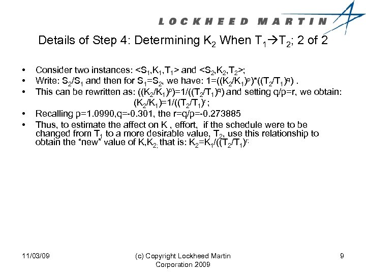 Details of Step 4: Determining K 2 When T 1 T 2; 2 of