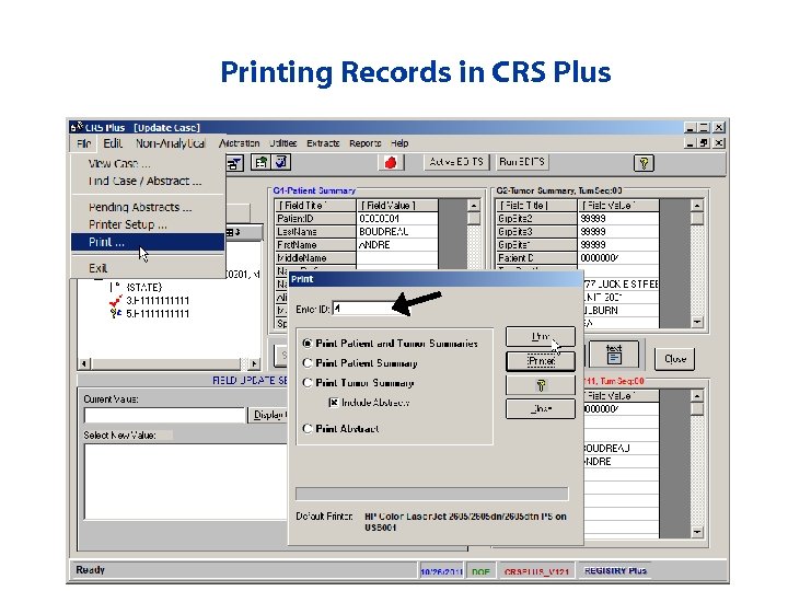 Printing Records in CRS Plus 