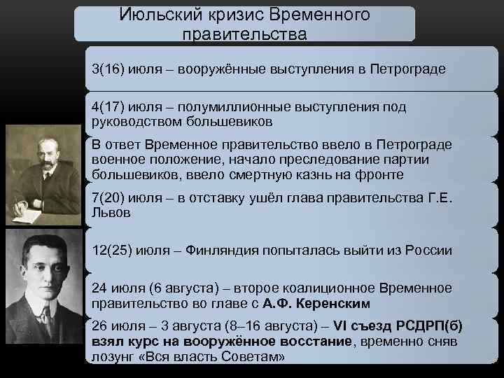 Кризисы временного правительства