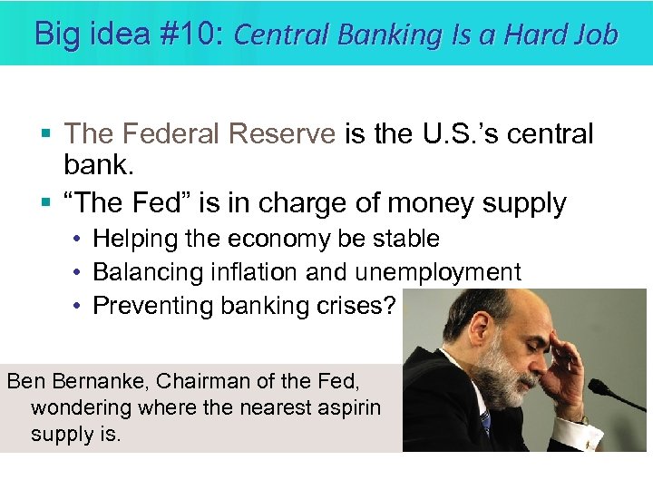 Big idea #10: Central Banking Is a Hard Job § The Federal Reserve is