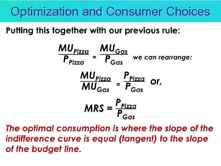 Optimization and Consumer Choices 