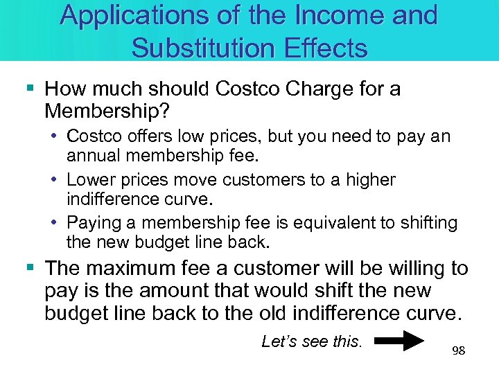 Applications of the Income and Substitution Effects § How much should Costco Charge for
